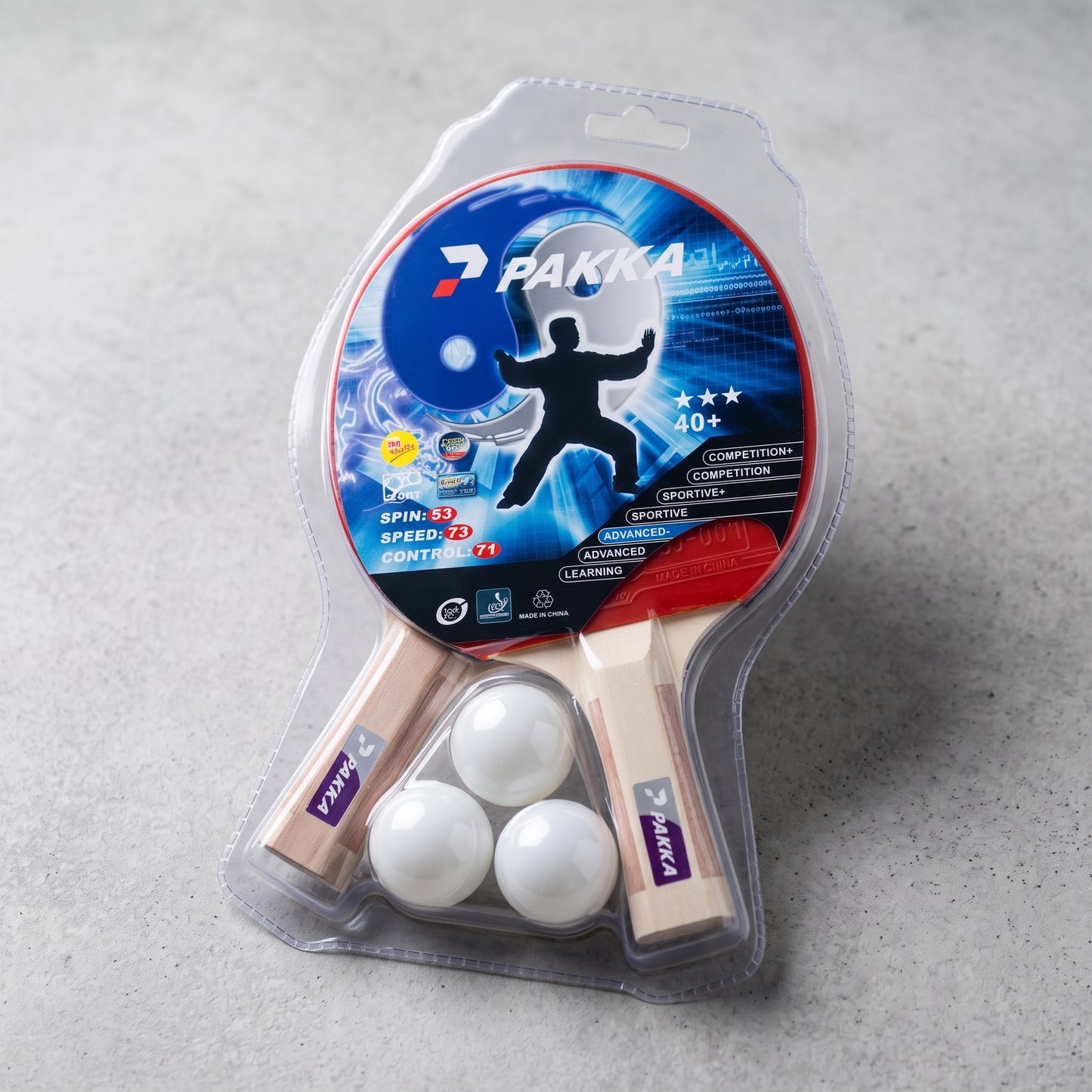 Pack Ping pong / Paddle ( 3 Balls + 2 rackets )