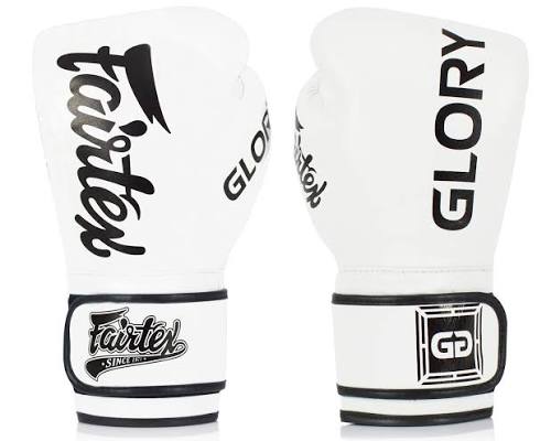 Gants de Boxe Fairtex x Glory Scratch - Blanc/Noir